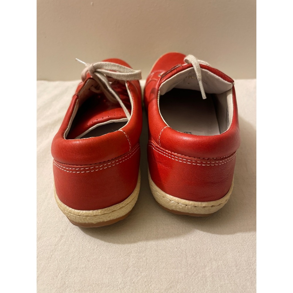 Soleterra Women Size 40 US 8 Red Leather Lace Up Sneakers Made in Portugal - Picture 6 of 11